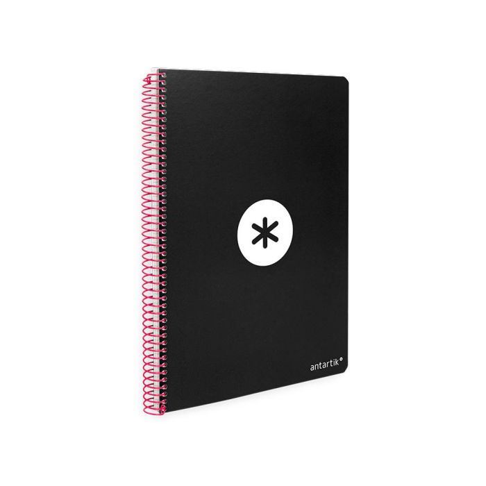 Cuaderno Espiral A4 Antartik Tapa Dura 80H 90 gr Cuadro 4 mm Con Margen Color Negro 3 unidades 1