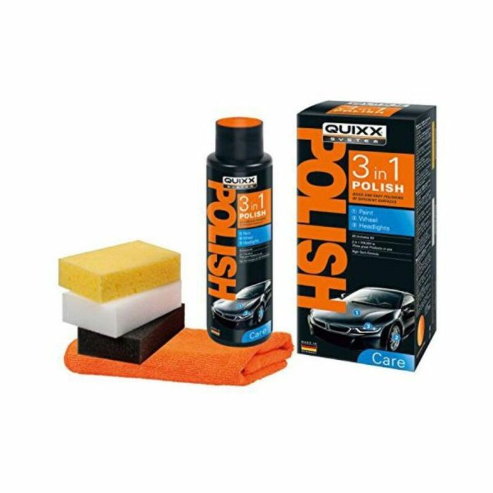 Quixx QQ10103 Abrillantador 3 en 1 para coche, pintura, metal y plástico. Restaura, protege y da brillo intenso. Kit 500 ml 0 Quixx QQ10103 Abrillantador 3 en 1 para coche, pintura, metal y plástico. Restaura, protege y da brillo intenso. Kit 500 ml 0