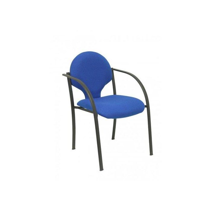 Silla Piqueras Y Crespo Hellin Confidente Ergonomica Con Brazos Fijos Apilable Estructura Negra Asiento Y Respaldo Tapizados Bali Azul Pack De 2