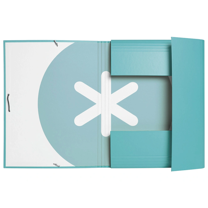 Antartik Carpeta Gomas Tres Solapas Cartón Forrado A4 Color Menta 5