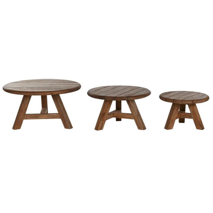 Juego de 3 mesas Home ESPRIT madera de teca 80 x 80 x 43 cm 1 Juego de 3 mesas Home ESPRIT madera de teca 80 x 80 x 43 cm 1