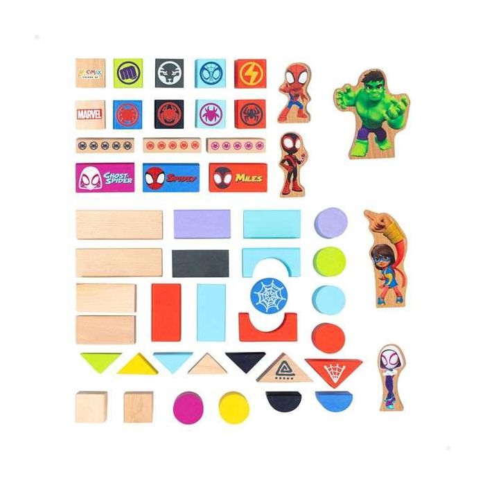 Cubo blocs de madera spidey amazing friends con 50 piezas 3 Cubo blocs de madera spidey amazing friends con 50 piezas 3