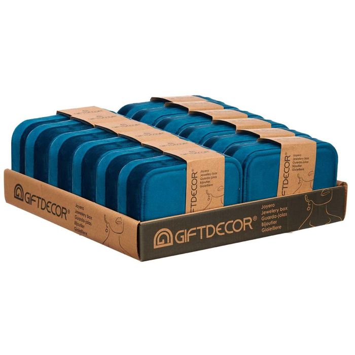 Joyero Rectangular Azul Petroleo Giftdecor 16X6CM (12 Unidades) 2 Joyero Rectangular Azul Petroleo Giftdecor 16X6CM (12 Unidades) 2