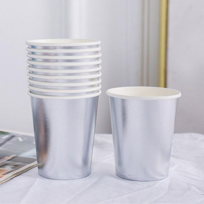 Set de 10 vasos de cartón plata 200 cc Algon (36 Cajas) 3 Set de 10 vasos de cartón plata 200 cc Algon (36 Cajas) 3