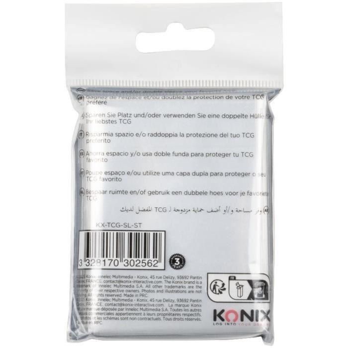 Konix AAAPQ89576 Fundas Perfect Sleeves para cartas, 100 bolsillos transparentes, compatible con Magic The Gathering, Pokémon 1