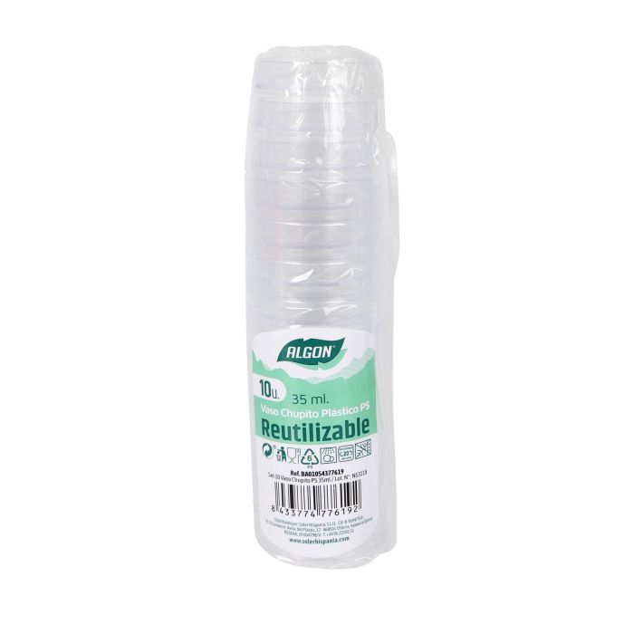 Set de 10 Vasos Chupito PS 35 ml Algon (50 Cajas) 1 Set de 10 Vasos Chupito PS 35 ml Algon (50 Cajas) 1