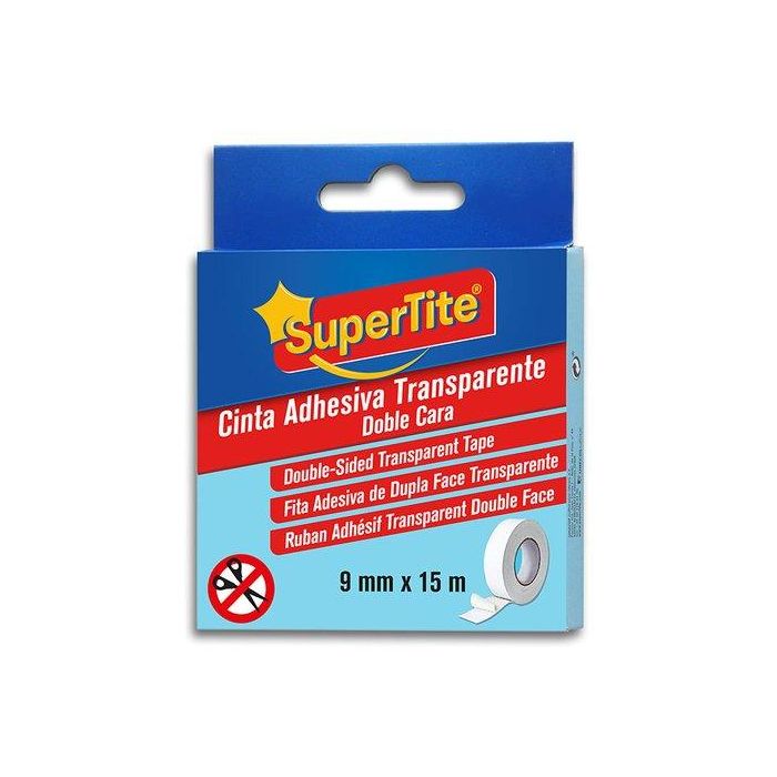 Cinta Doble Cara Supertite Rollo 15M X 9Mm Transparente
