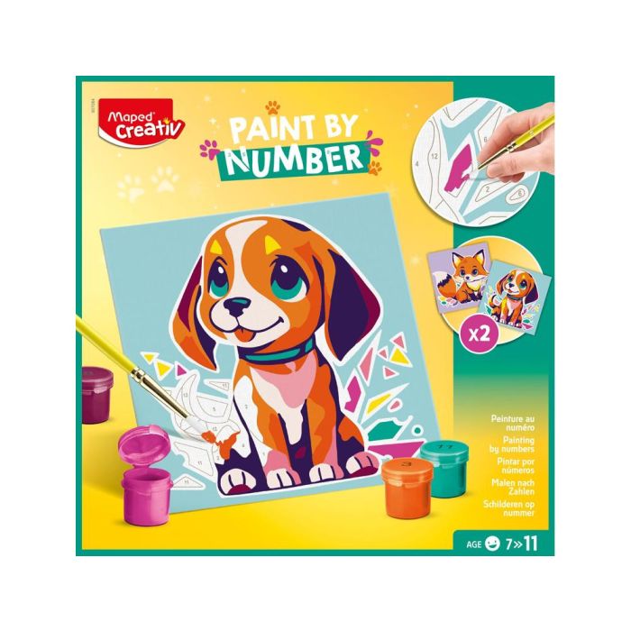 Juego Maped Creativ Pinta Por Numeros Perro-Zorro 1