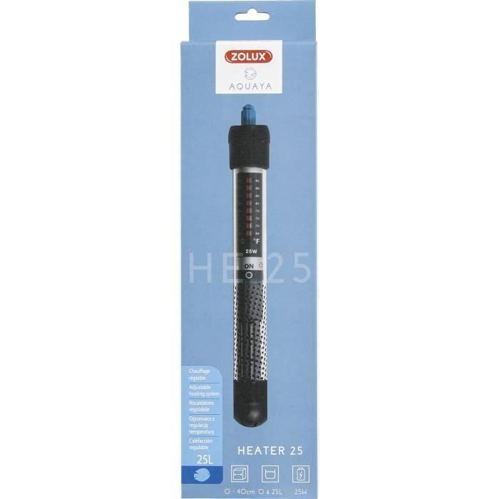 Calentador de acuario - ZOLUX - Calentador 25 - 25 W - Longitud 23 cm - Para 20 a 50 litros Calentador de acuario - ZOLUX - Calentador 25 - 25 W - Longitud 23 cm - Para 20 a 50 litros