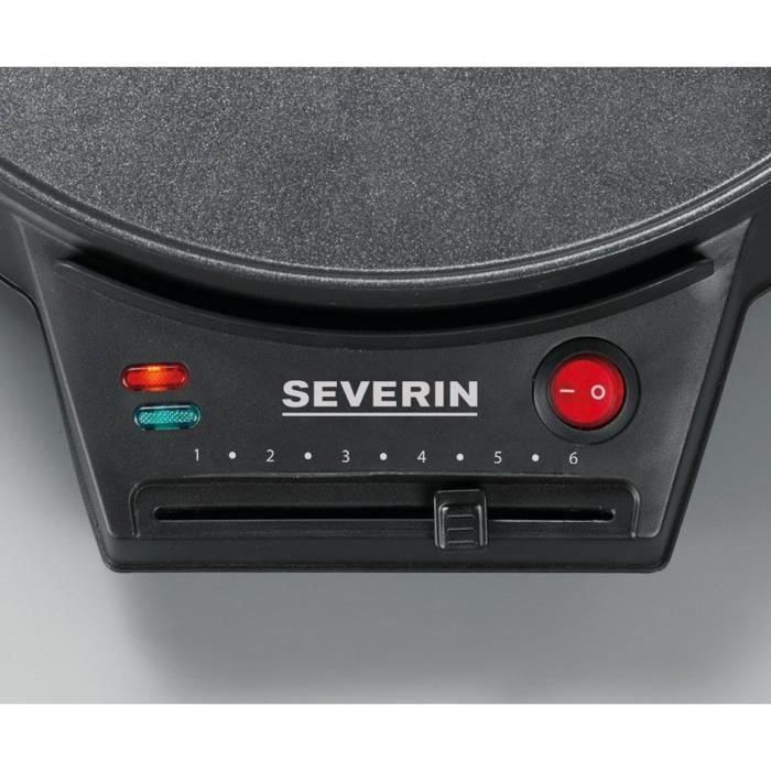 SEVERIN CM2198 - Crepiere diámetro 30cm 1000W - Termostato regulable - Incluye espátula para crepes y distribuidor de masa de madera - Negro 2