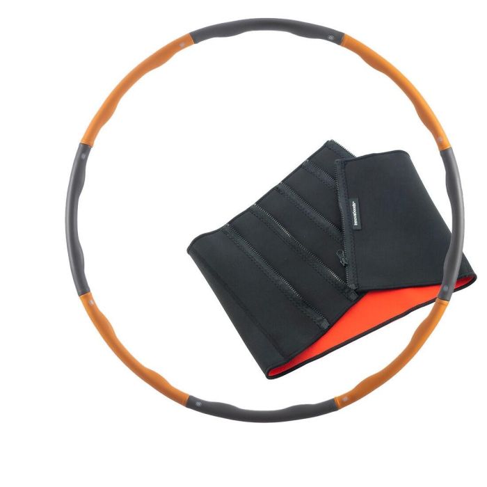 Pack Aro de Fitness Desmontable Recubierto de Espuma y Faja Deportiva Adelgazante con Efecto Sauna InnovaGoods