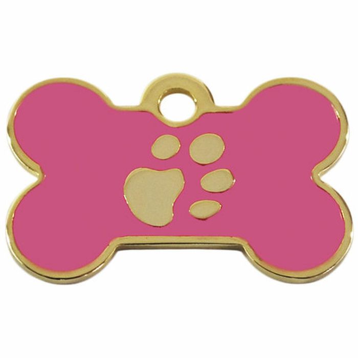 Placa identificativa para collar Imarc Bone Rosa Dorado 1