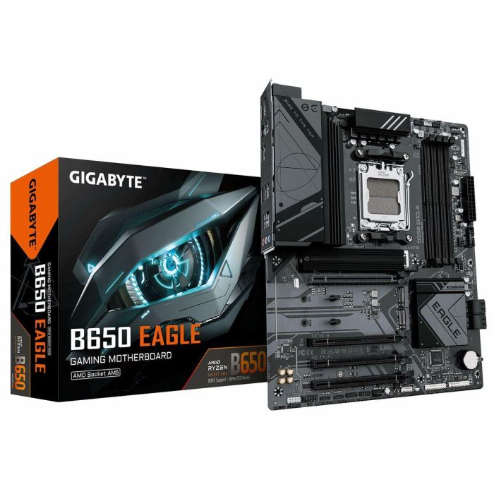 Gigabyte 9MB65EG-00-G10 Placa Base ATX AM5 DDR5 para AMD Ryzen 7000/8000/9000 Series con 4 ranuras de memoria y HDMI+DP 4