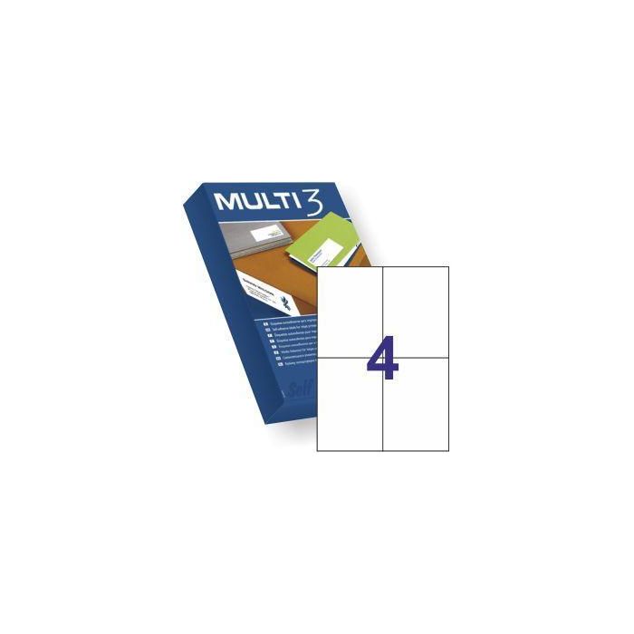 Multi-3 Etiquetas Adhesivas 105x148 mm Inkjet-Láser C-Rectos 4 X 500H Blanco Multi-3 Etiquetas Adhesivas 105x148 mm Inkjet-Láser C-Rectos 4 X 500H Blanco