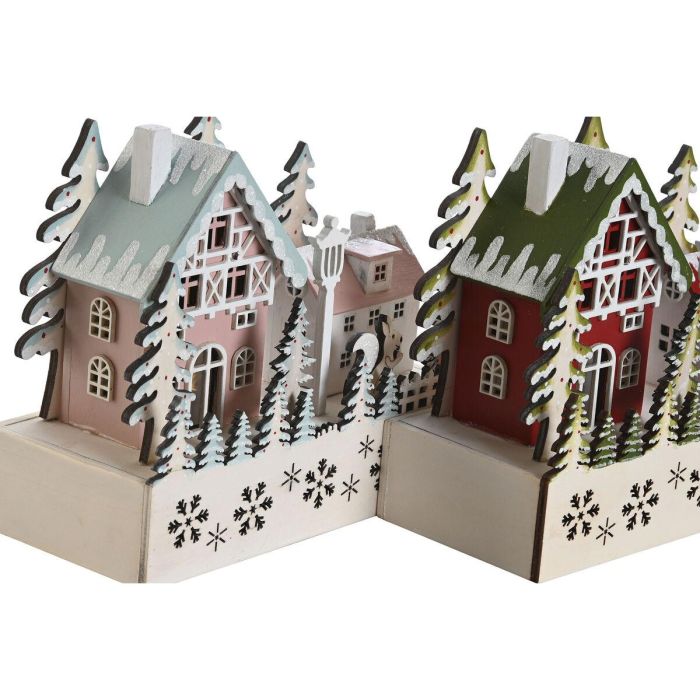 Casa Navidad Fantasia DKD Home Decor Rosa Rojo 9.5 x 19 x 21 cm (2 Unidades) 1 Casa Navidad Fantasia DKD Home Decor Rosa Rojo 9.5 x 19 x 21 cm (2 Unidades) 1