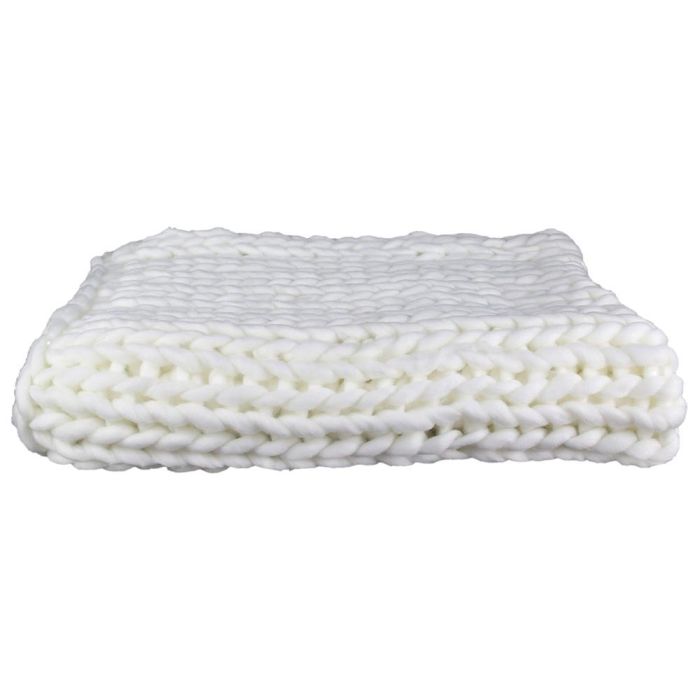 Home Deco Factory Manta De Punto Grueso Crudo 120x150 cm 1