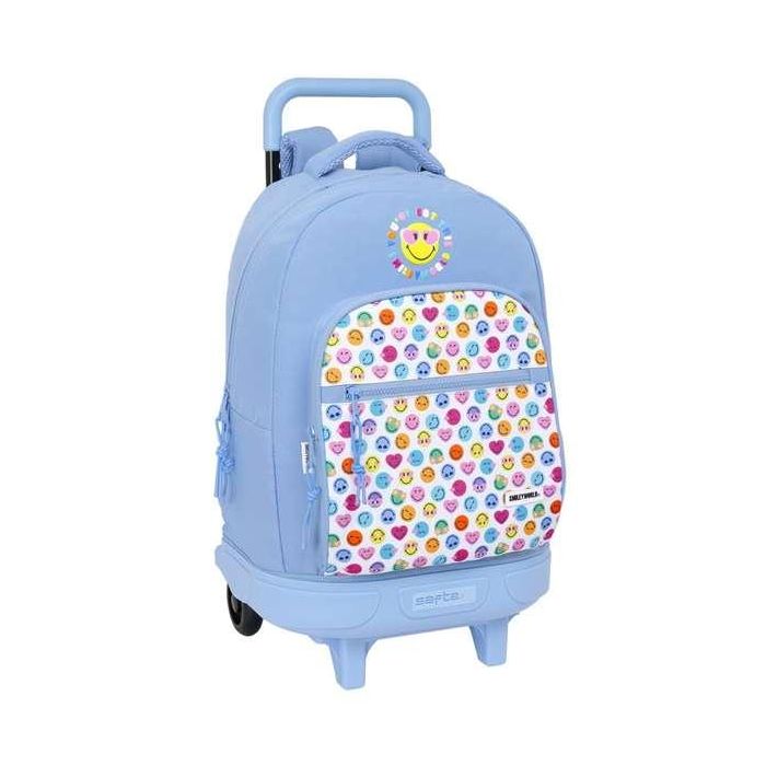 Mochila Escolar Smiley Joyful Azul Multicolor 33 x 45 x 22 cm