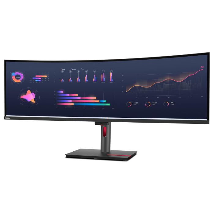 Lenovo Monitor ThinkVision P49w-30 49" Dual QHD (5120x1440) IPS 32:9 PBP KVM USB-C Thunderbolt 4 Ethernet 12