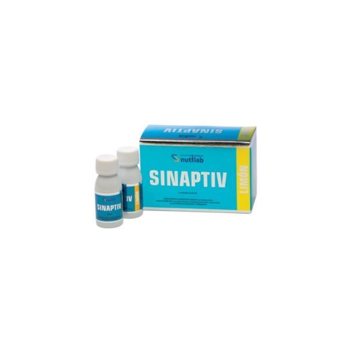 Sinaptiv 8 Viales Limón - Complemento alimenticio para el cerebro, visión y corazón