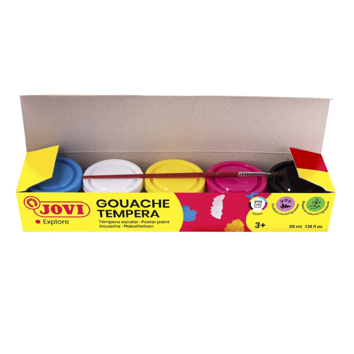 Jovi Tempera 35 ml Caja 5 Colores Surtidos Pintura Escolar Al Agua 2