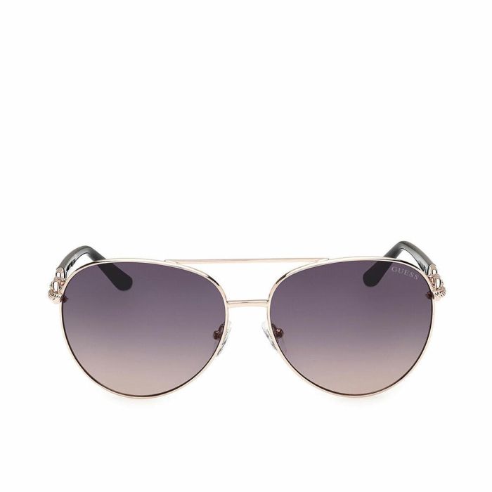 Guess Gafas GU00158 Gafas de Sol Aviador para Mujer - Montura Metal, Cristal 61 mm, Patillas 130 mm