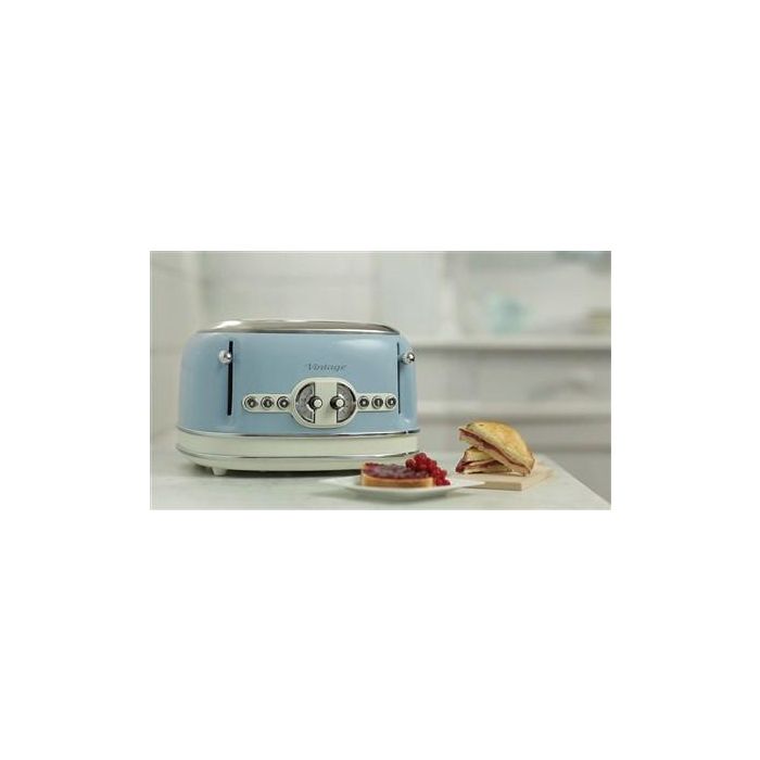 Ariete 156/05 Tostador 4 Ranuras Azul con Selector de 6 Niveles de Tueste, Descongelar, Recalentar y Cancelar, Bandeja Recogemigas Extraíble 1 Ariete 156/05 Tostador 4 Ranuras Azul con Selector de 6 Niveles de Tueste, Descongelar, Recalentar y Cancelar, Bandeja Recogemigas Extraíble 1