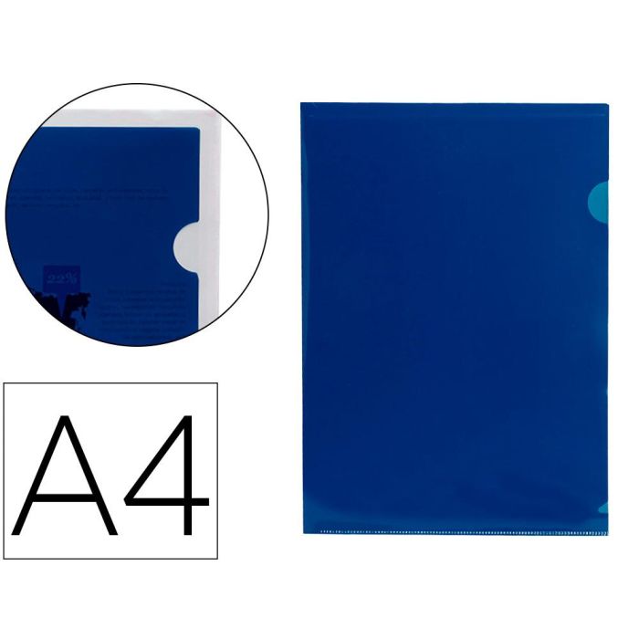 Carpeta Liderpapel Dossier Uñero 44002 Polipropileno Din A4 Azul 20 Hojas 10 unidades