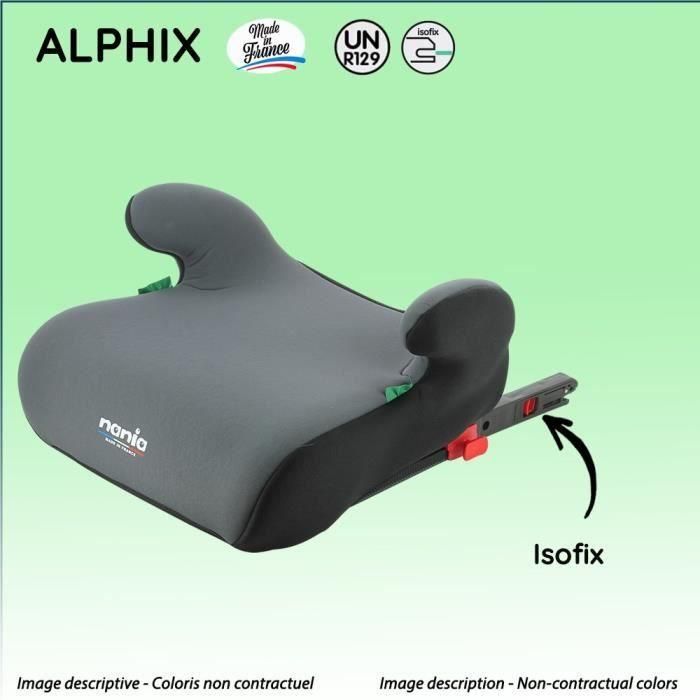 Asiento elevador con fijaciones isofix NANIA ALPHIX 135-150 cm R129  de 8 a 12 años  Fabricado en Francia  Con reposabrazos  Rojo 4