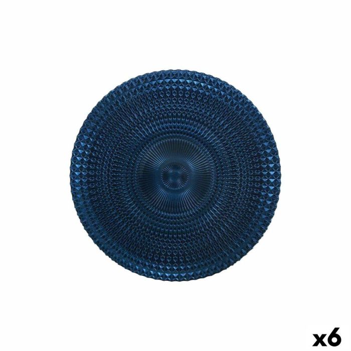 Plato Llano Alfares Alfares Azul Vidrio Ø 31 cm (6 Unidades) Plato Llano Alfares Alfares Azul Vidrio Ø 31 cm (6 Unidades)