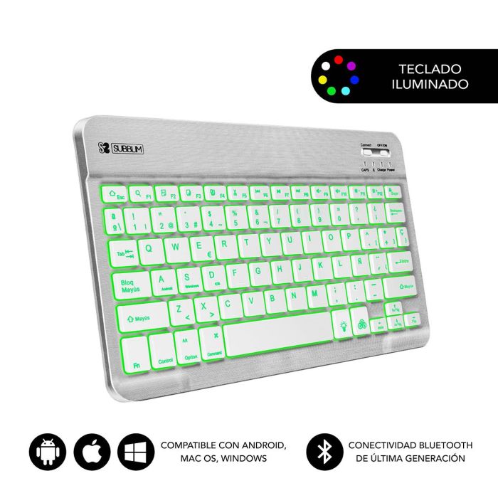 SUBBLIM Teclado Smart Backlit BT Keyboard Silver SUBBLIM Teclado Smart Backlit BT Keyboard Silver