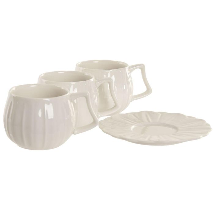 DKD Home Decor Tazas de Café de Porcelana Blanca, Set de 6 Piezas, 120ml, Apto Microondas y Lavavajillas, 7.5 x 5.5 x 10 cm 4