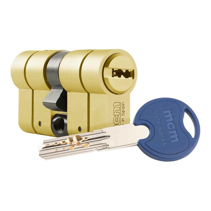 Cilindro scx+ de alta seguridad anti-rotura, antibumping y antiganzúa. 30-30 latón y doble embrague. scx+de: 30-30 mcm Cilindro scx+ de alta seguridad anti-rotura, antibumping y antiganzúa. 30-30 latón y doble embrague. scx+de: 30-30 mcm
