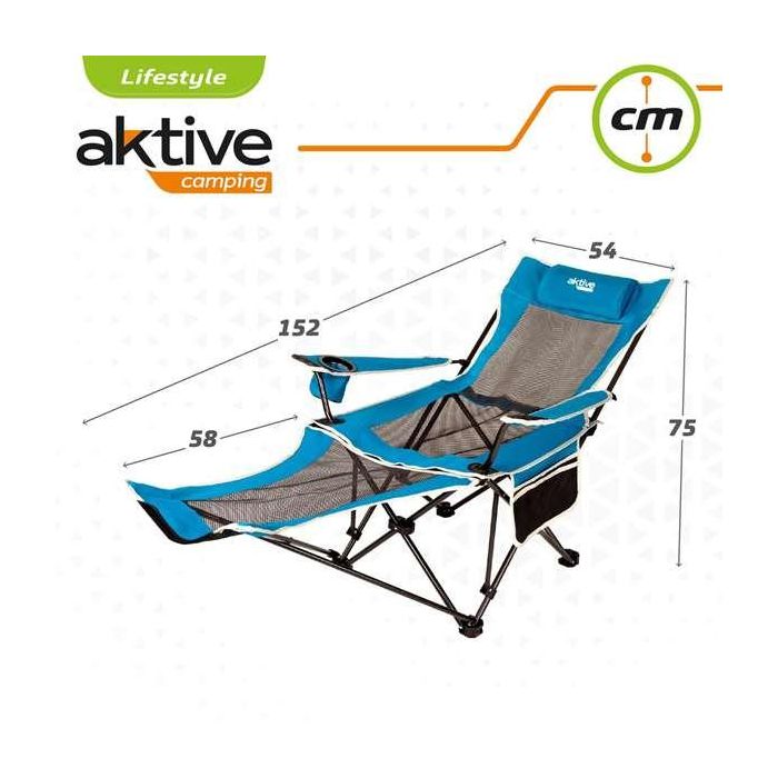 Tumbona camping poliester con almohada aktive 152x54x75cm 16 Tumbona camping poliester con almohada aktive 152x54x75cm 16