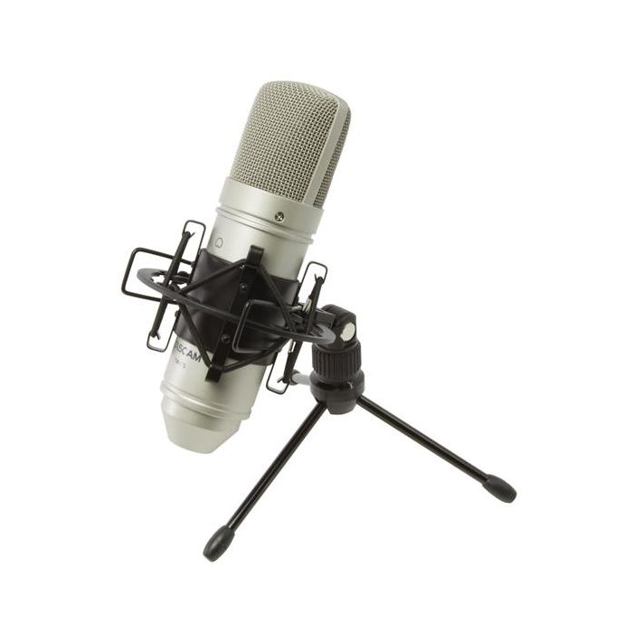 Tascam TM-80 Micrófono Condensador para Home Studio con Diafragma de 18mm y Patrón Polar Cardioide, Ideal para Voces e Instrumentos Acústicos