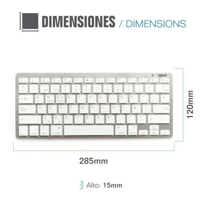 Teclado Bluetooth iggual IGG316788 Español Mono (1 Pieza) 2 Teclado Bluetooth iggual IGG316788 Español Mono (1 Pieza) 2