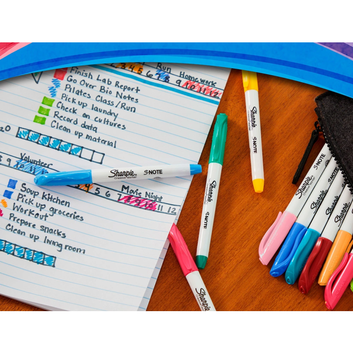 Sharpie S-Note Rotulador Permanente Punta Biselada Blister 20 Unidades Colores Surtidos 5
