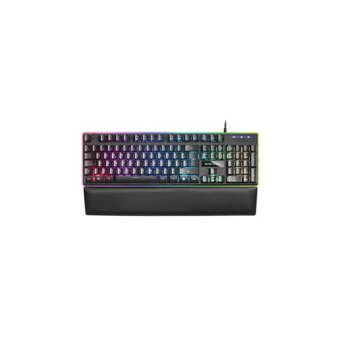 Mars Gaming MK320ES Teclado Gaming USB Híbrido-Mecánico H-Mechanical RED Full RGB con 13 Modos y Reposamuñecas Acolchado