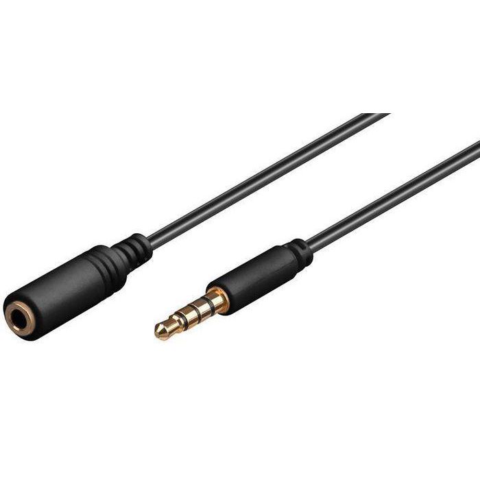 MicroConnect Black Minijack slim Extension Cable, 2m MicroConnect Black Minijack slim Extension Cable, 2m