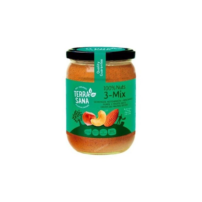 TERRASANA Crema 3 Mix Frutos Secos Sin Cacahuete Bio 500 Gr