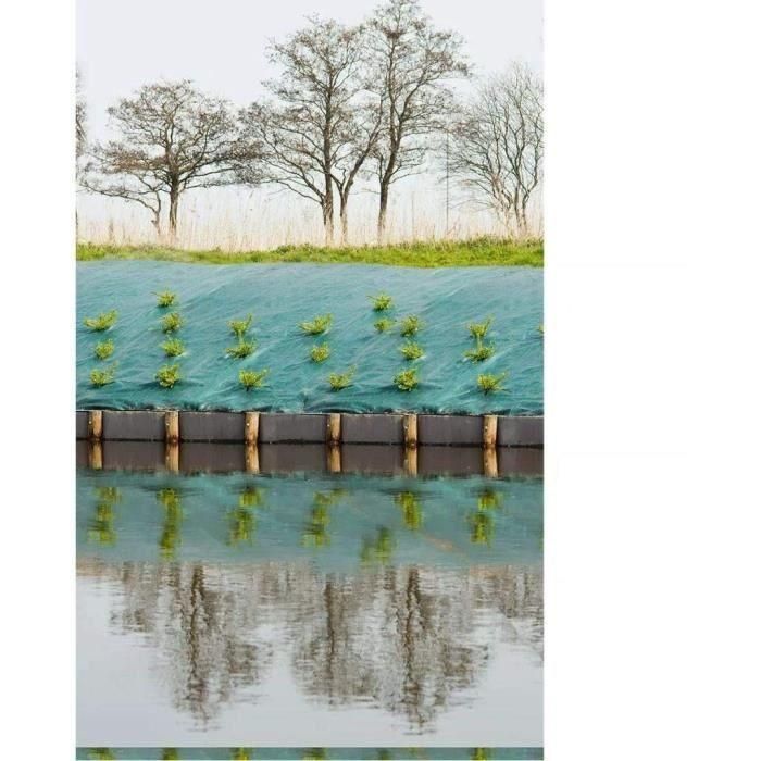 Nature Lona de Acolchado Tejido Antihierbas de Paisaje HDPE 90 gr/m² Verde 2x5m Permeable Tratada UV para Setos y Bancos 3