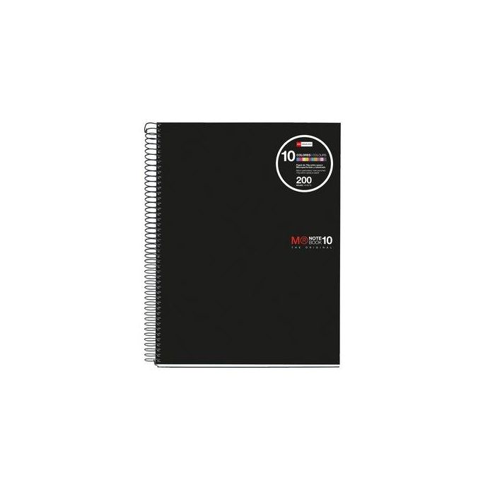 Miquelrius Cuaderno Espiral NB-10 A4 200 Hojas 5x5mm Polipropileno Negro 47009