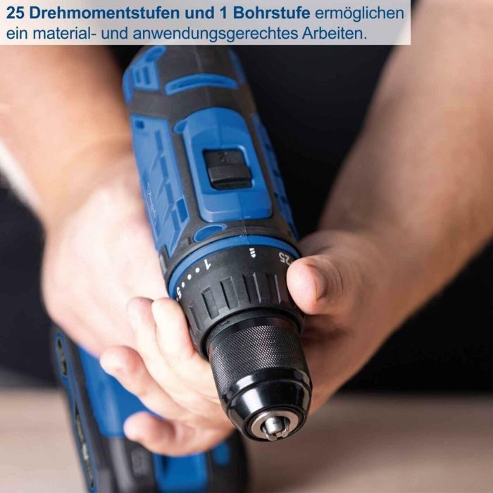 Scheppach C-DTB74/2-X Taladro Destornillador 20V IXES, 50 Nm, Portabrocas 13mm, Kit: 2 Baterías, Cargador, 74 Accesorios y Caja 9