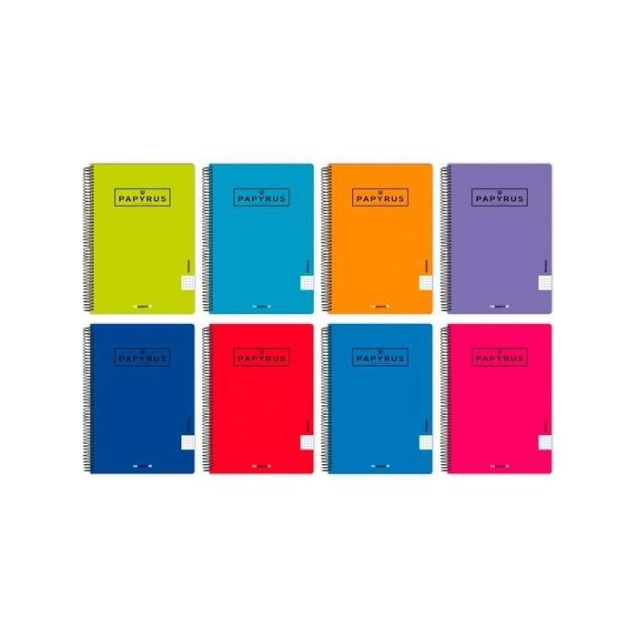 Papyrus Cuaderno Tapa PP Uniclasic 80H 90g Pauta 3,5mm Cuarto Colores Surtidos (5 Unidades) (5 Unidades)