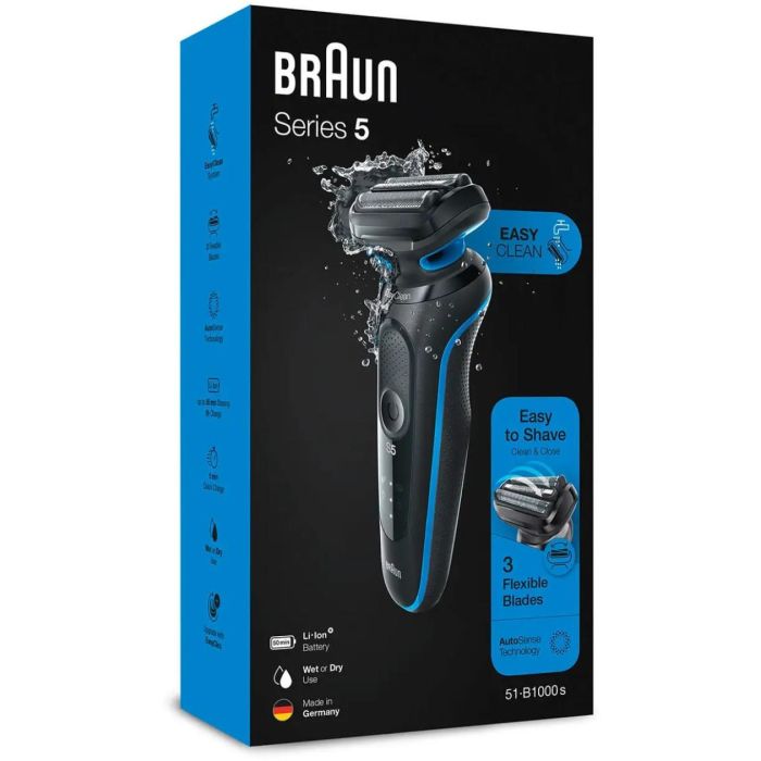 Maquinilla de Afeitar Eléctrica Braun 5 51-B1000s Azul 5 Maquinilla de Afeitar Eléctrica Braun 5 51-B1000s Azul 5