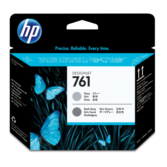 HP 761 CH647A Cabezal de impresión DesignJet Gris/Gris Oscuro para HP DesignJet T7100
