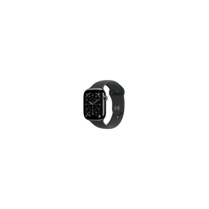 Apple Watch Series 11 GPS/Cellular 42mm Titanio Negro Pizarra Correa Deportiva Negro (M/L) MF8T4QL/A 1