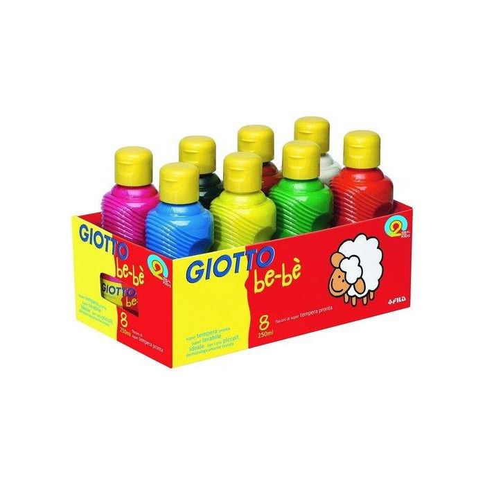 Tempera Giotto Bebe Liquida Schoolpack 8 Botes X 250 Ml