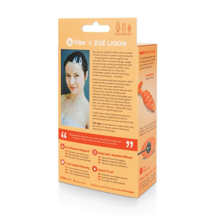 Plug Vibrador Anal B-Vibe Swirl Texture Naranja 1 Plug Vibrador Anal B-Vibe Swirl Texture Naranja 1