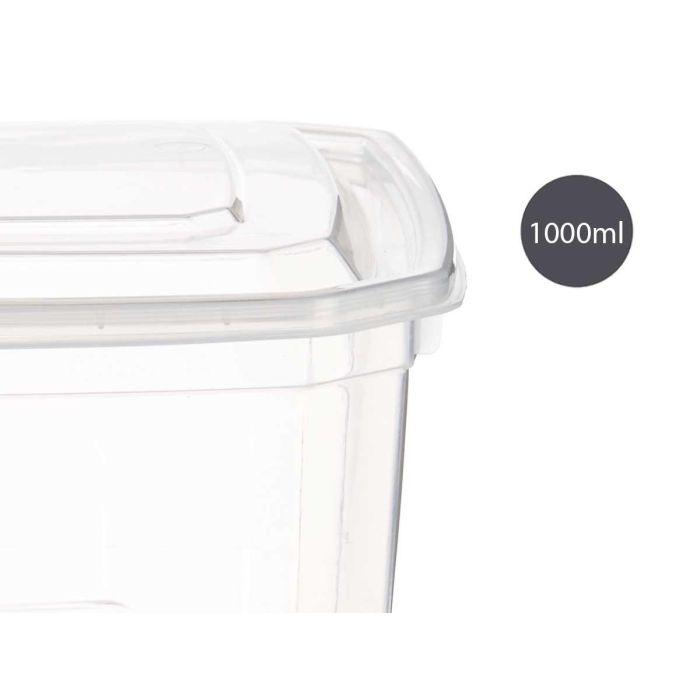 Fiambrera Plastico Rectangular 1000Ml Leknes 14X8CM (12 Unidades) 3 Fiambrera Plastico Rectangular 1000Ml Leknes 14X8CM (12 Unidades) 3