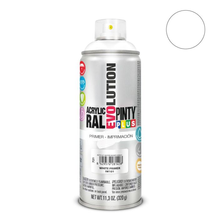 Pintura en spray pintyplus evolution water-based 520cc imprimación blanco iw101